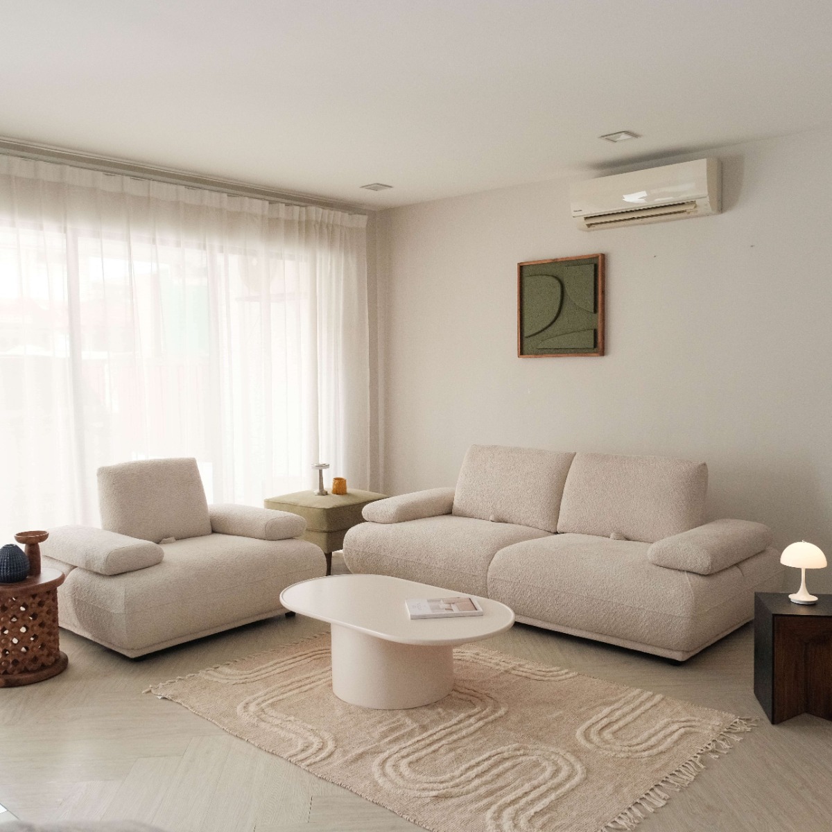 Valeria Vanilla 3 Seater Sofa With Adjustable Back