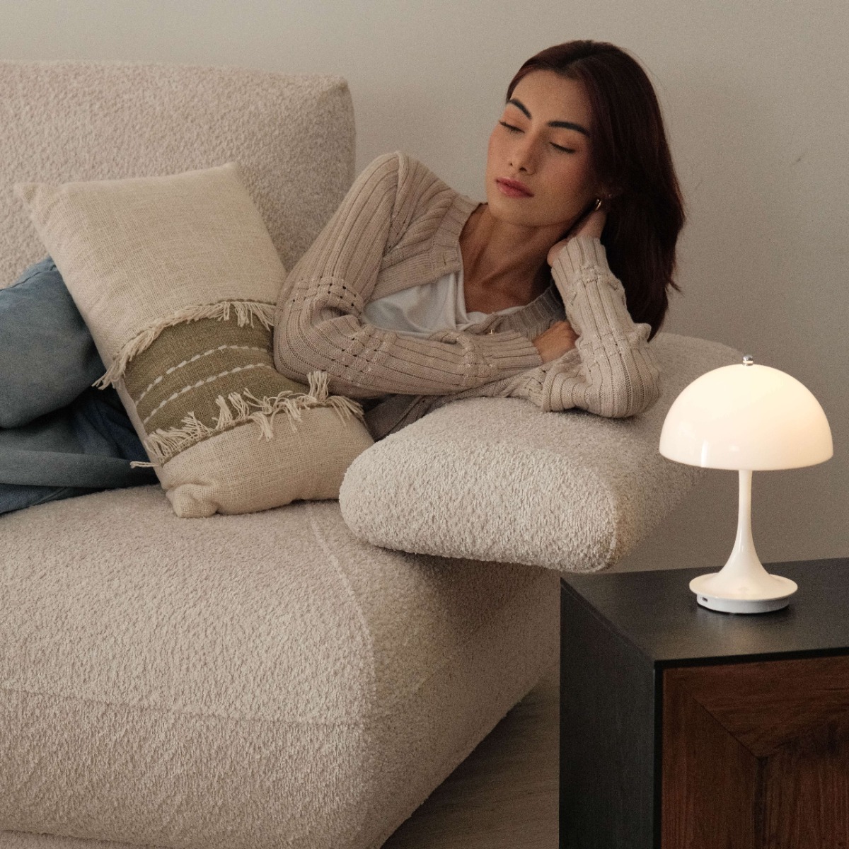 Valeria Vanilla 3 Seater Sofa With Adjustable Back