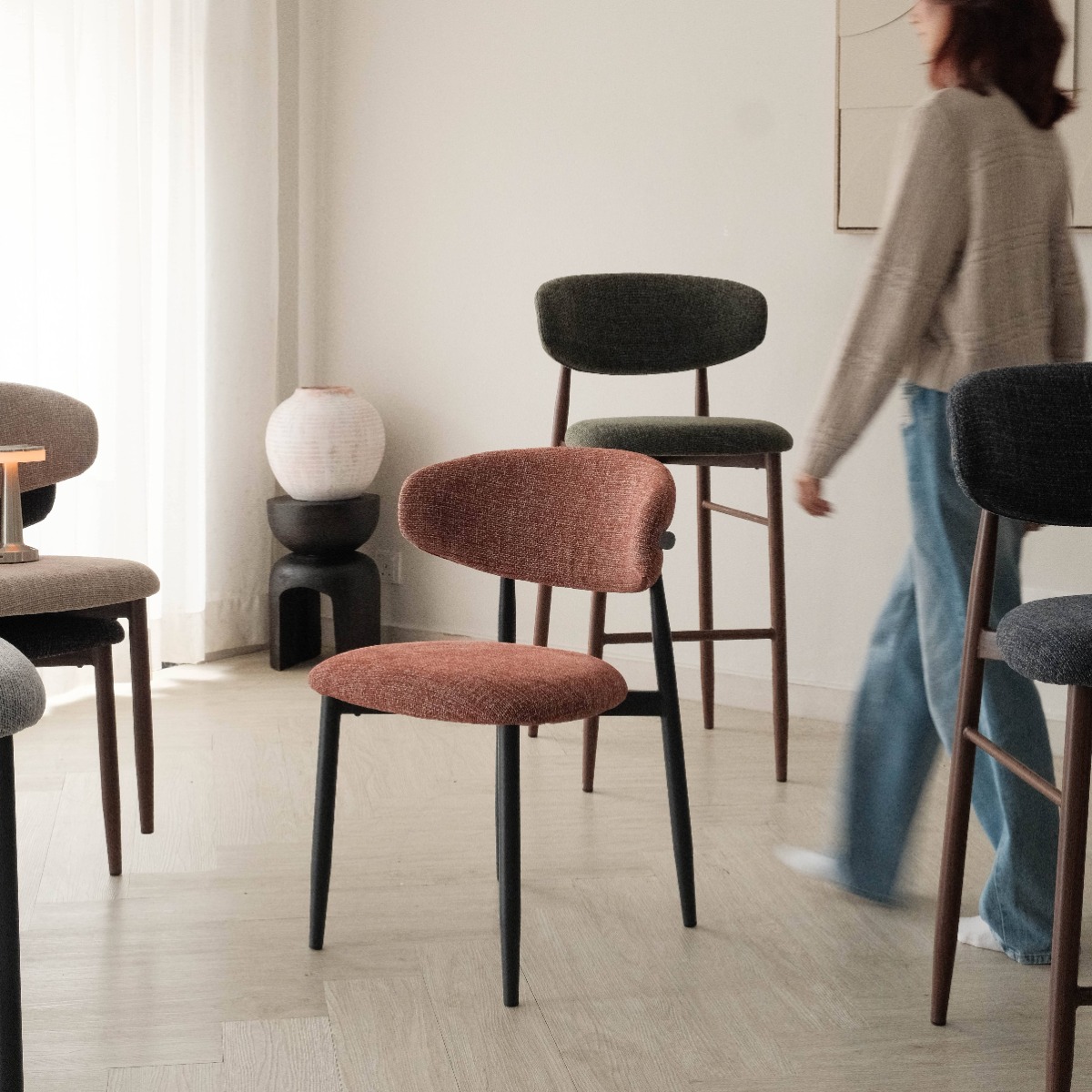 Bliss Ebony Dining Chair Sunset Red