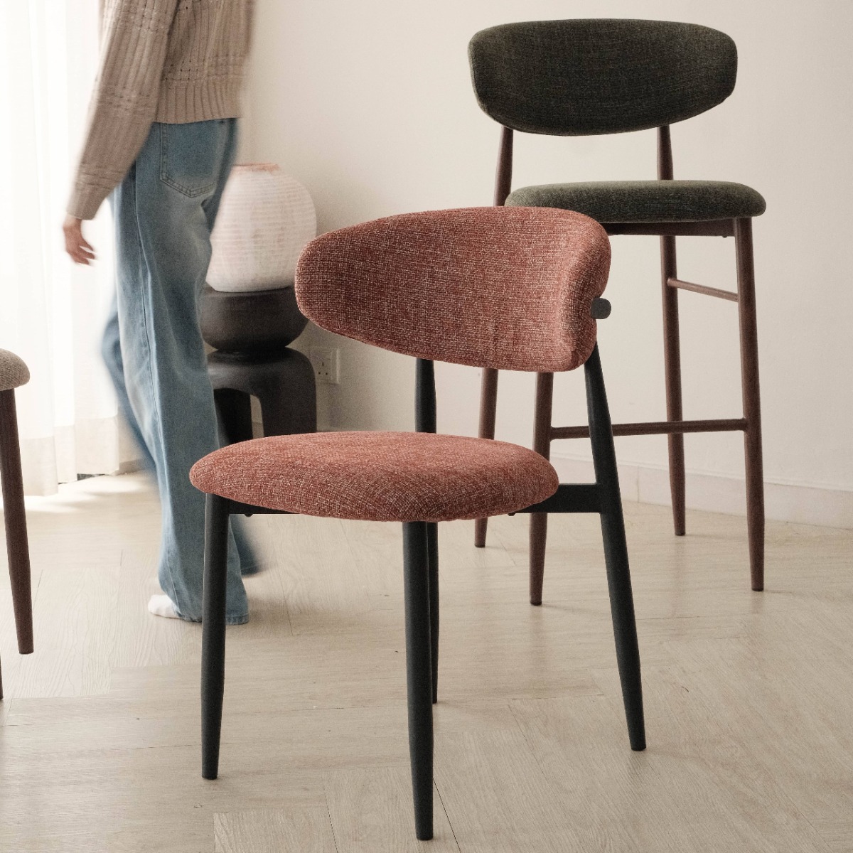 Bliss Ebony Dining Chair Sunset Red