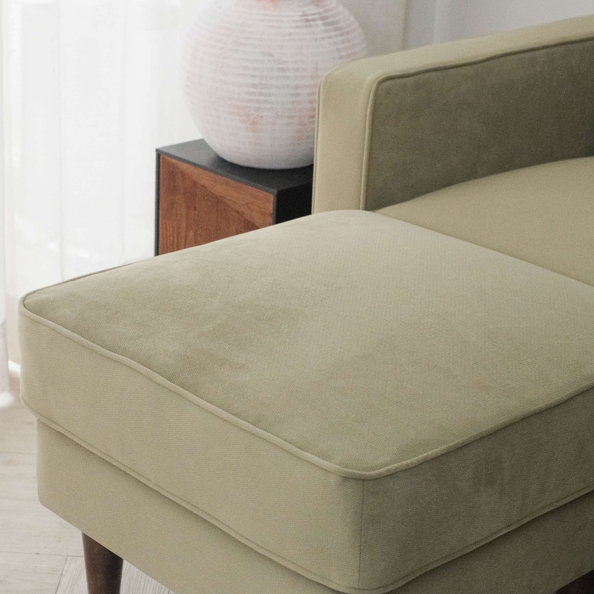 Jane Olive Green Ottoman