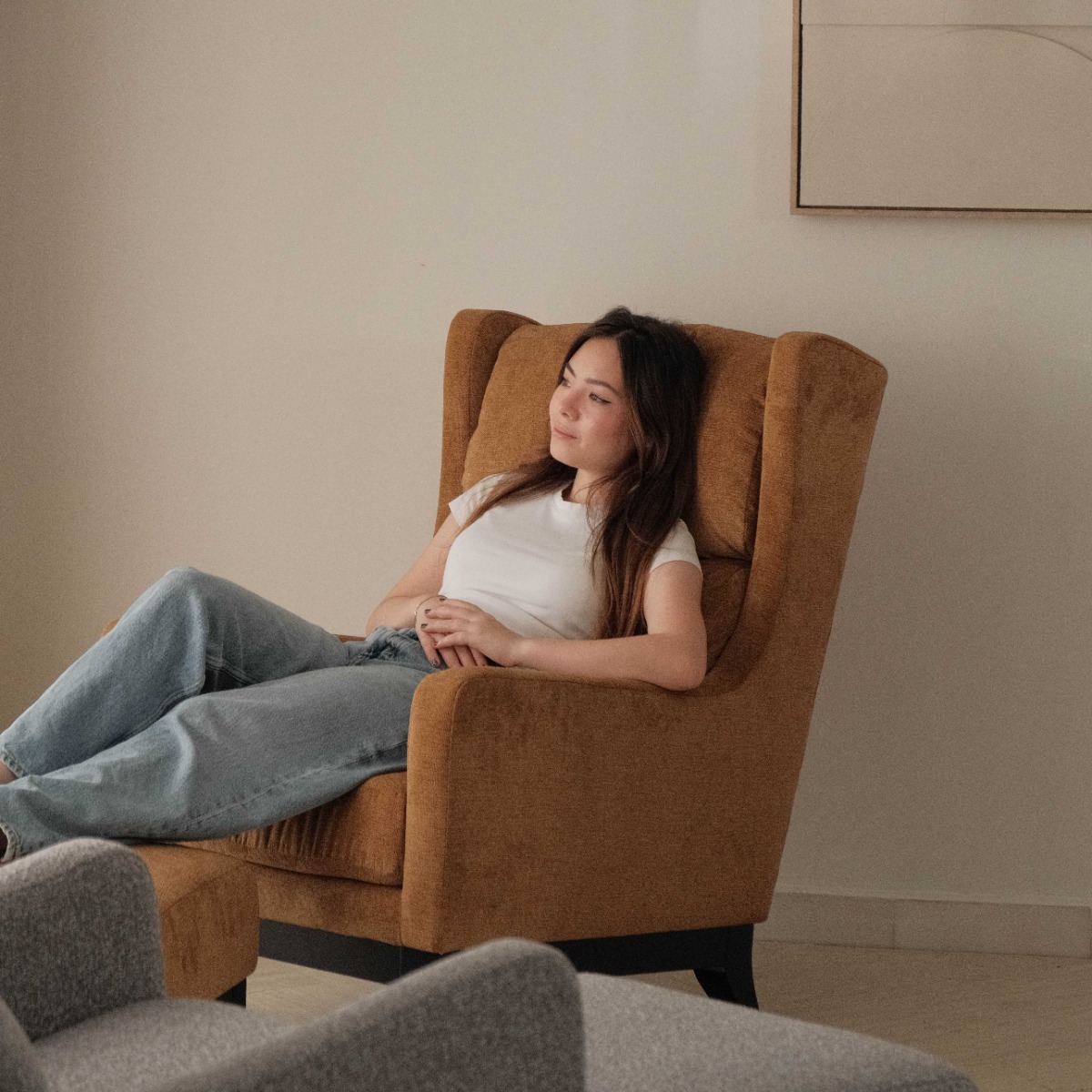 Frida Camel Brown Lounge Chair