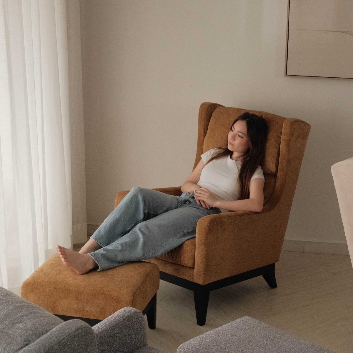 Frida Camel Brown Lounge Chair