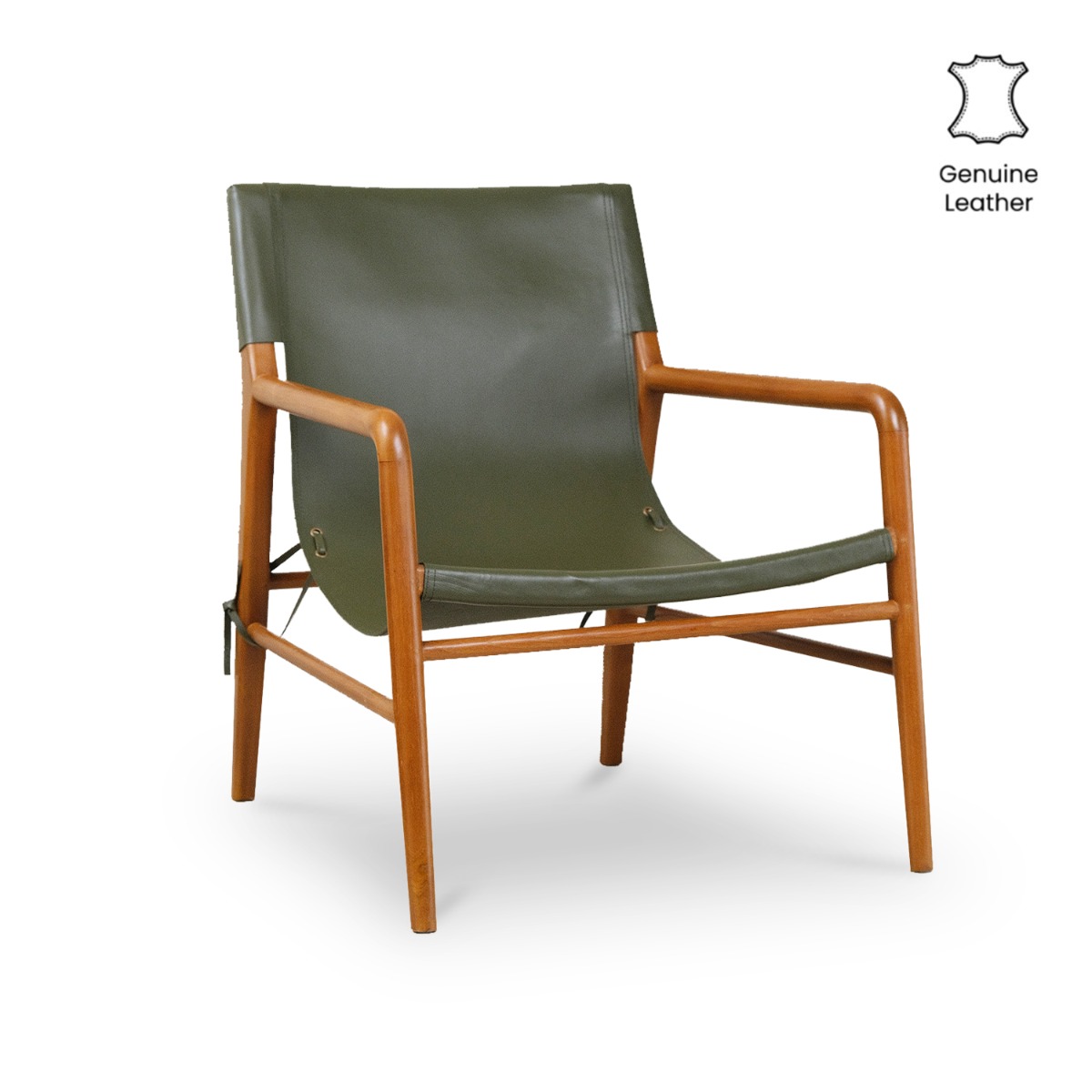 Capri Olive Leather Lounge Chair