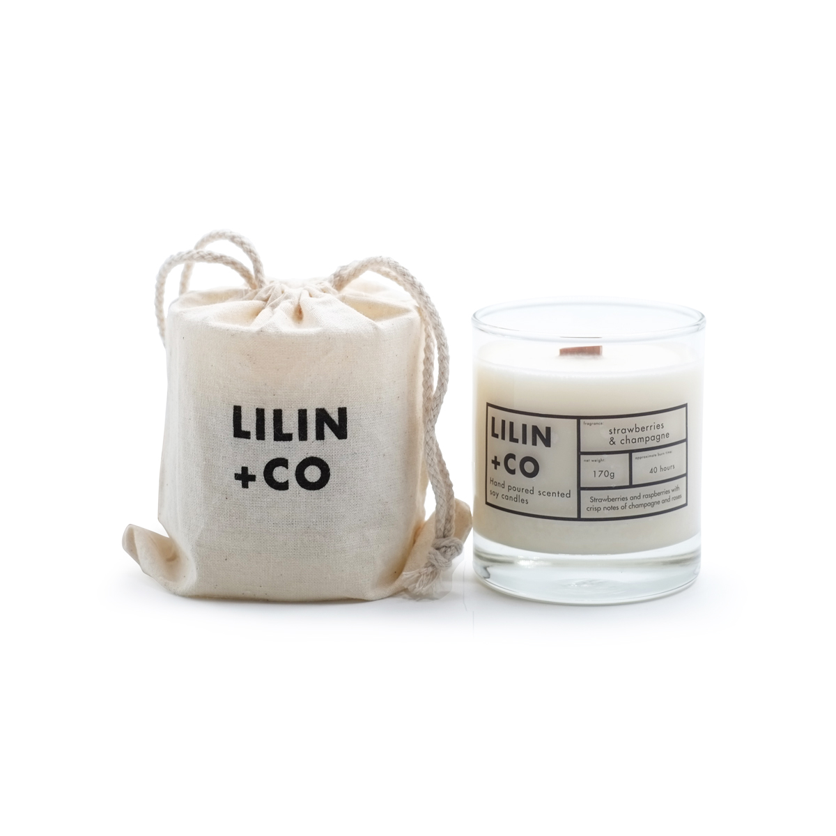 Lilin+Co Strawberry & Champagne Scented Candle