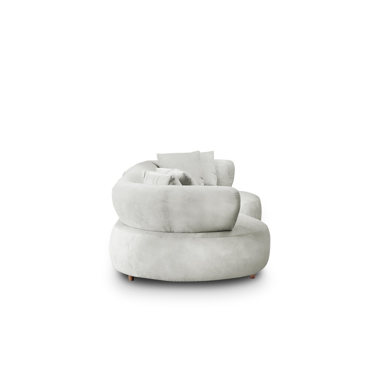 Cleona Sand Grey Curve 4 Seater Sofa