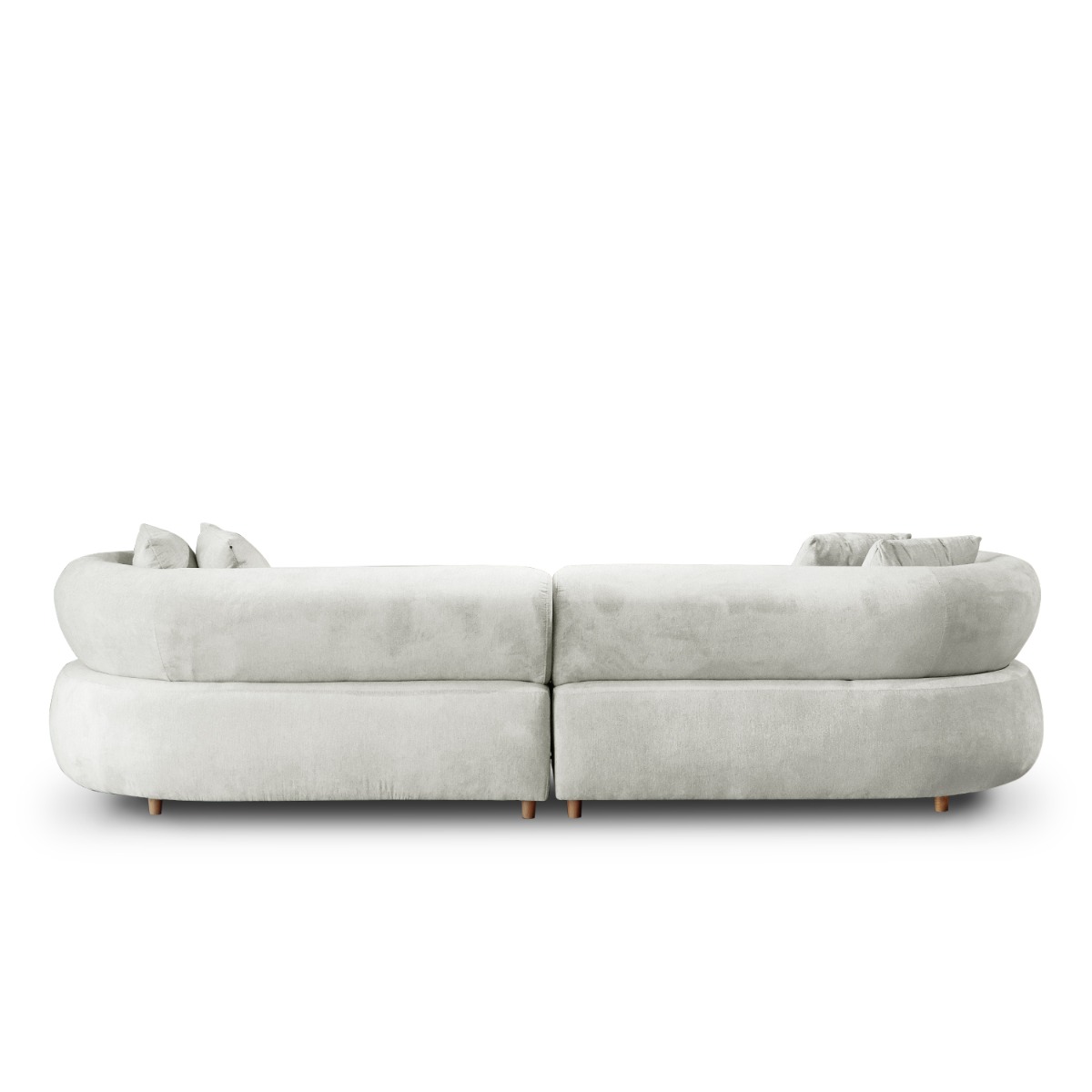 Cleona Sand Grey Curve 4 Seater Sofa
