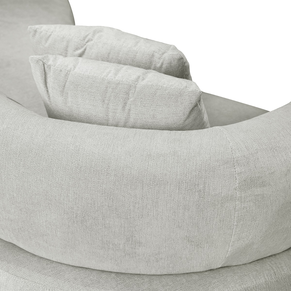 Cleona Sand Grey Curve 4 Seater Sofa