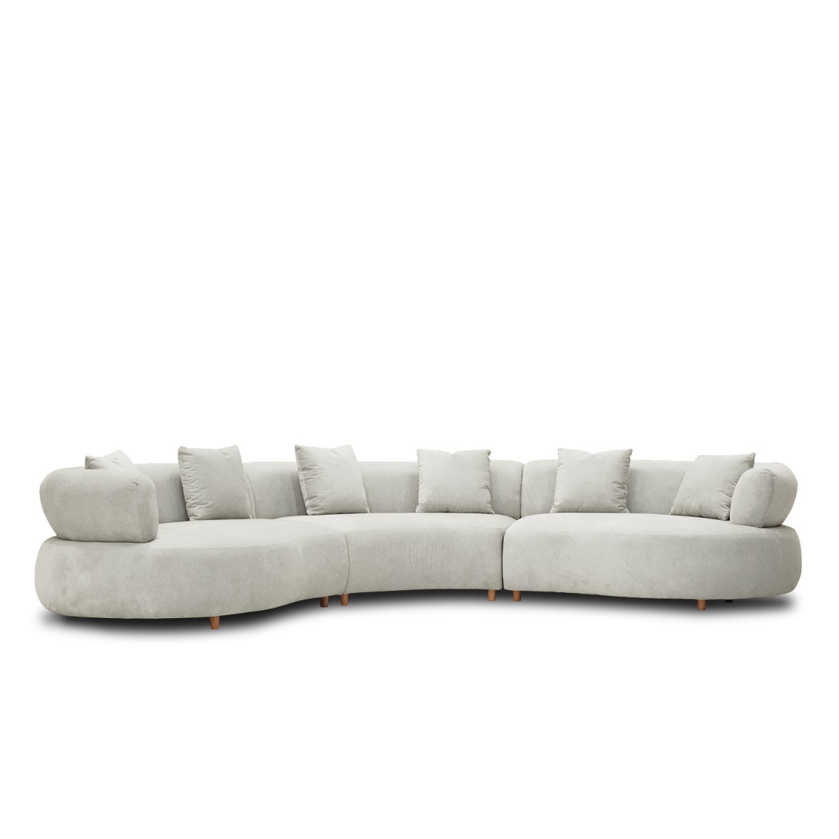 Cleona Sand Grey Curve Corner Sofa
