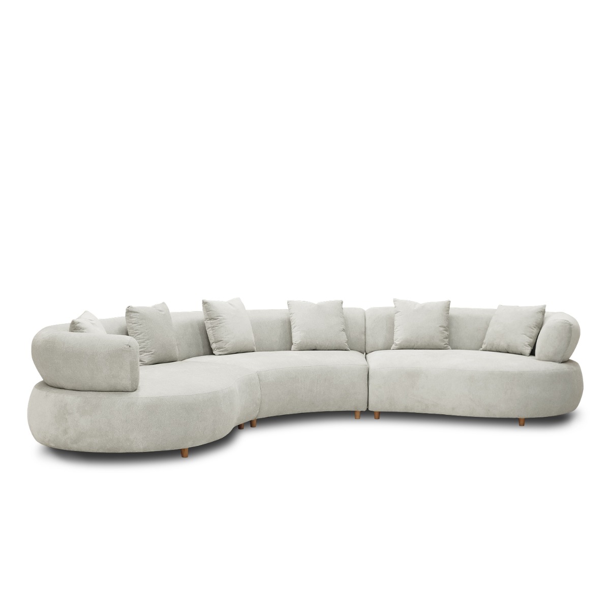 Cleona Sand Grey Curve Corner Sofa