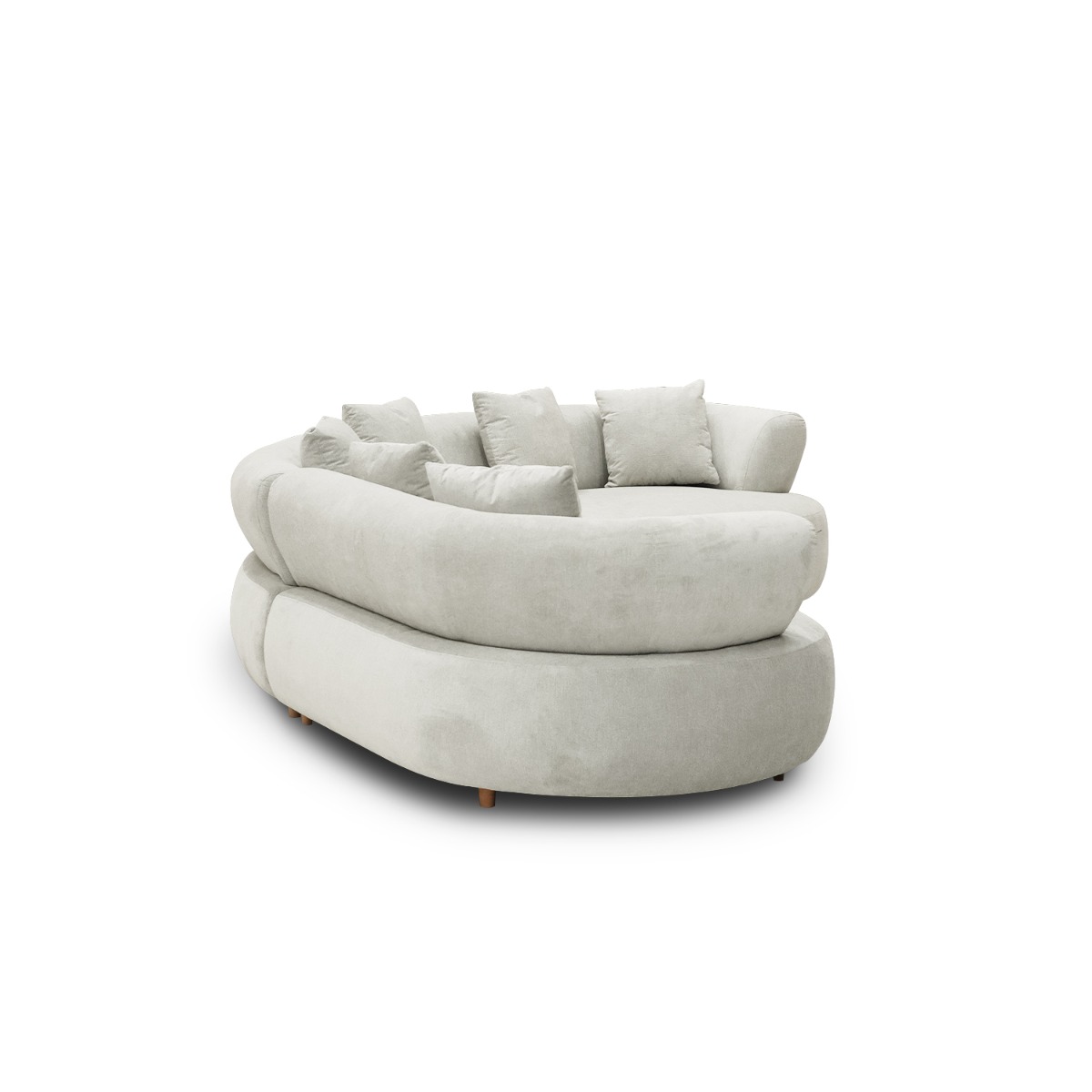 Cleona Sand Grey Curve Corner Sofa