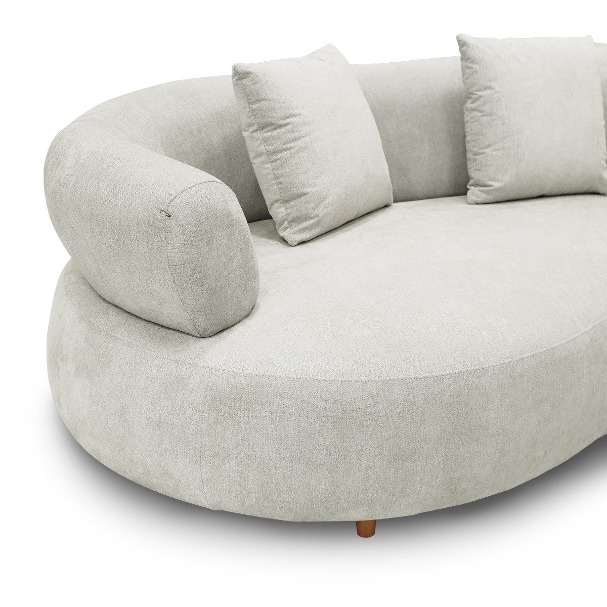 Cleona Sand Grey Curve Corner Sofa