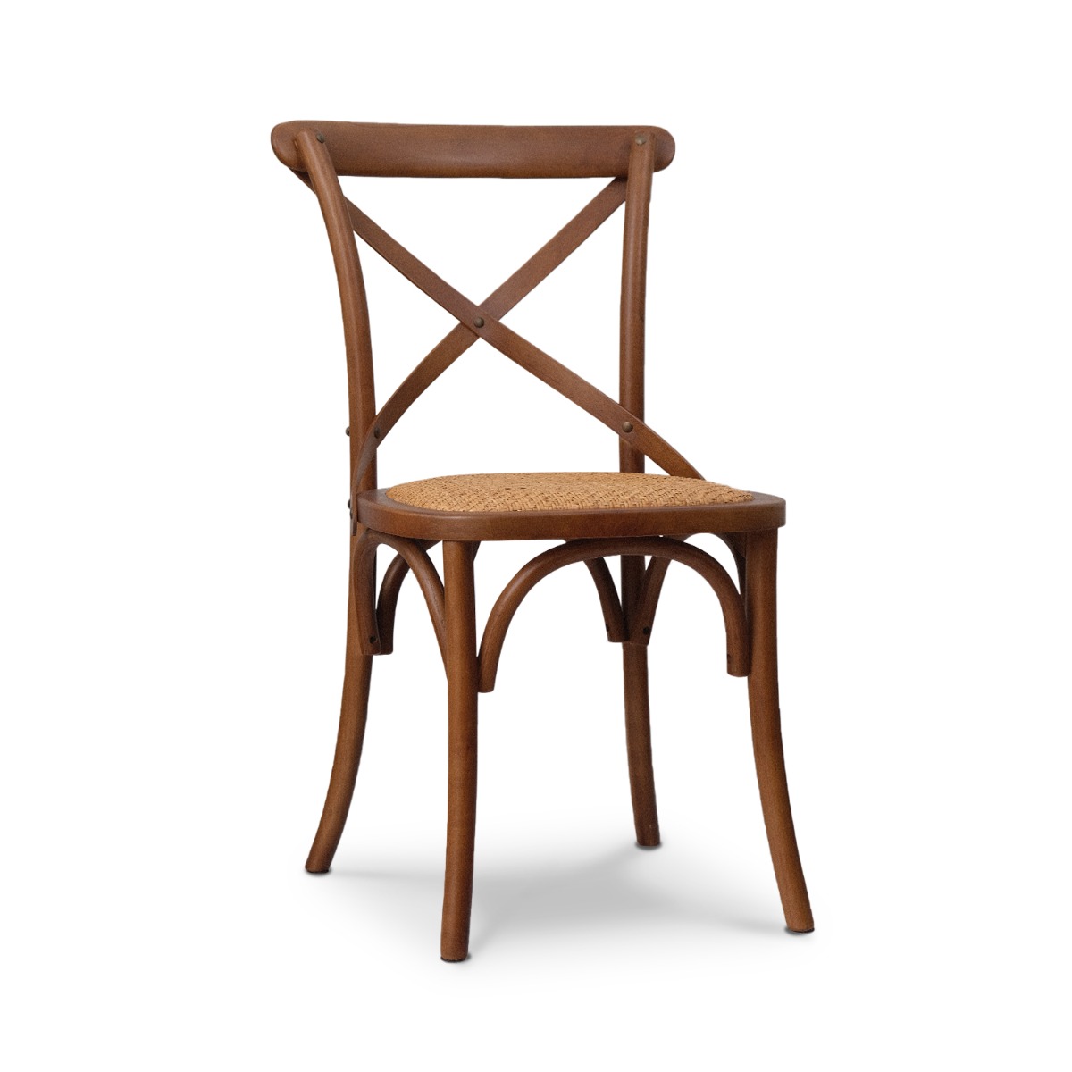 Cross Back Café Dining Chair Brown
