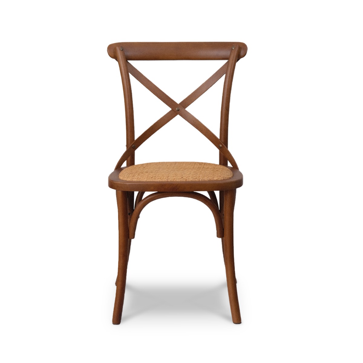 Cross Back Café Dining Chair Brown