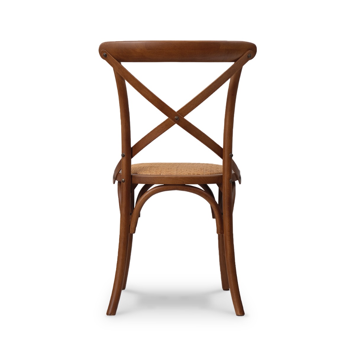 Cross Back Café Dining Chair Brown