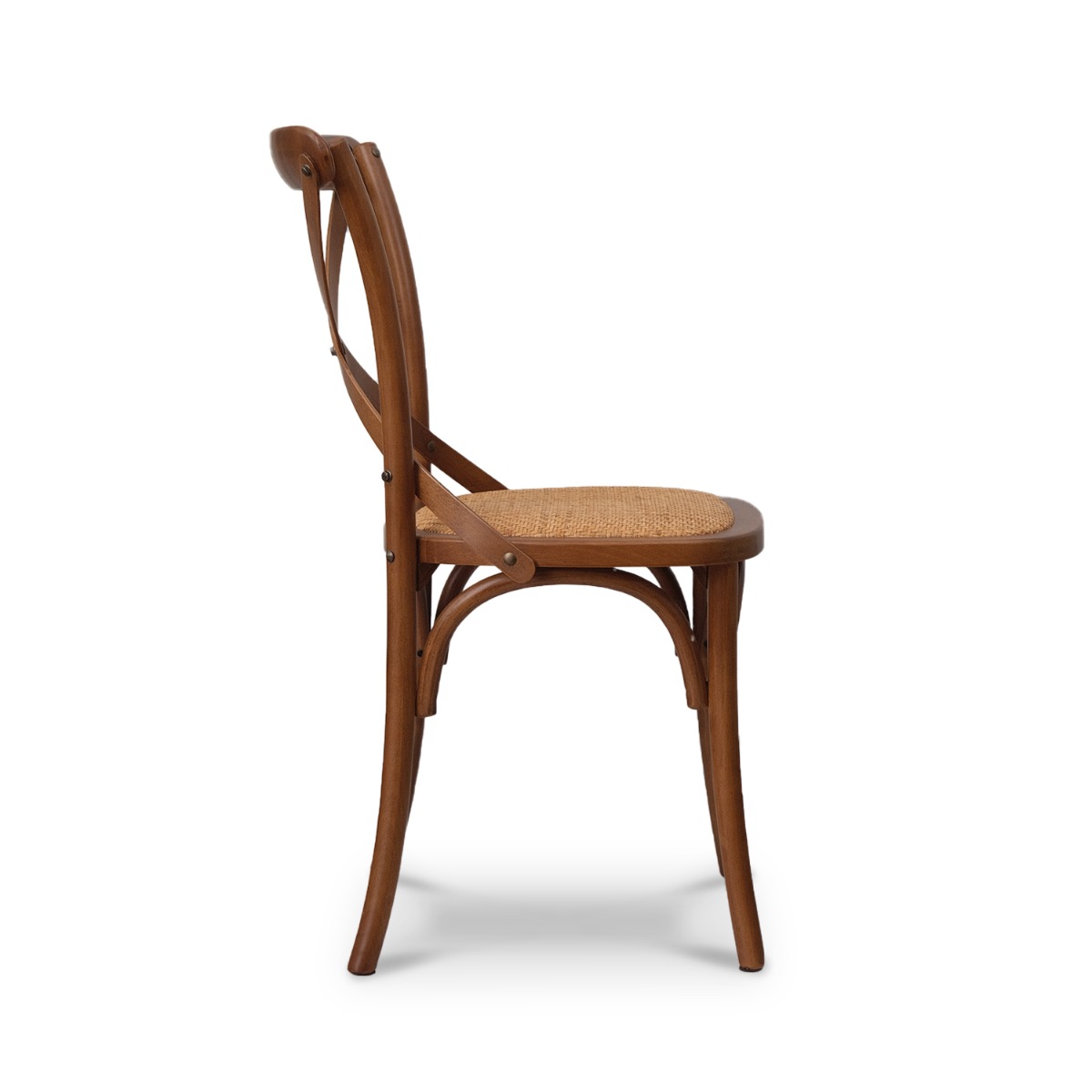 Cross Back Café Dining Chair Brown