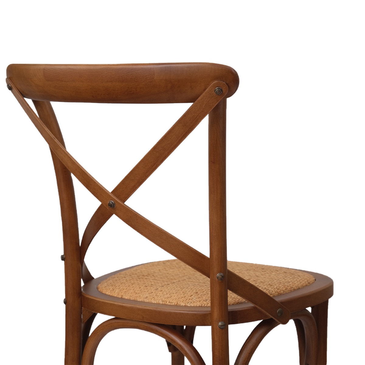 Cross Back Café Dining Chair Brown