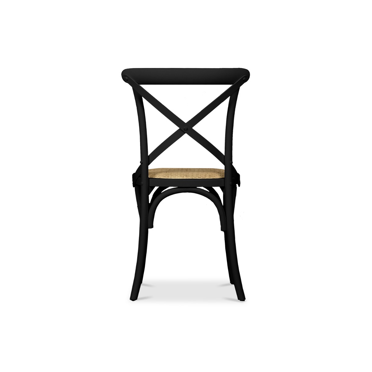 Cross Back Café Dining Chair Rustic Ebony