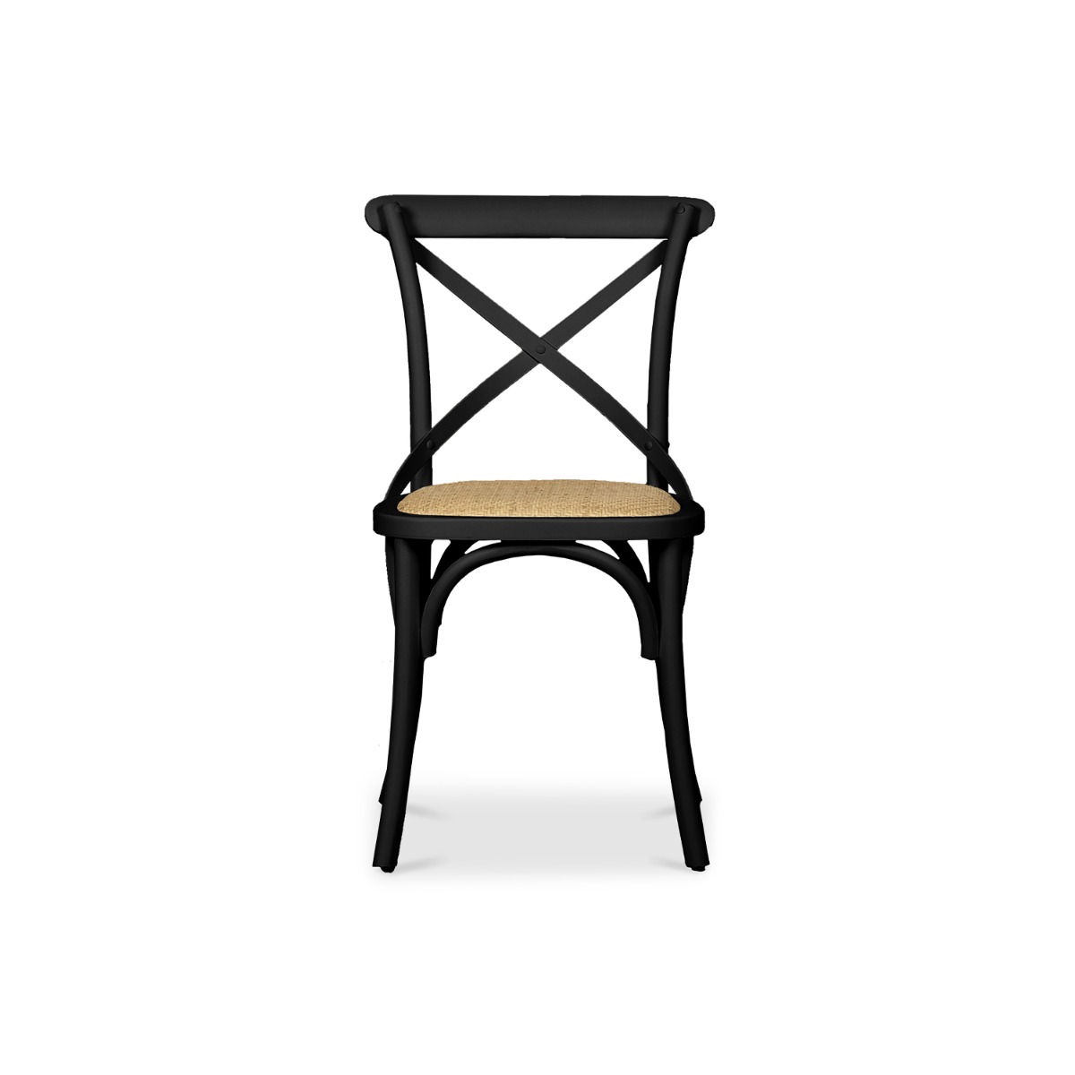 Cross Back Café Dining Chair Rustic Ebony