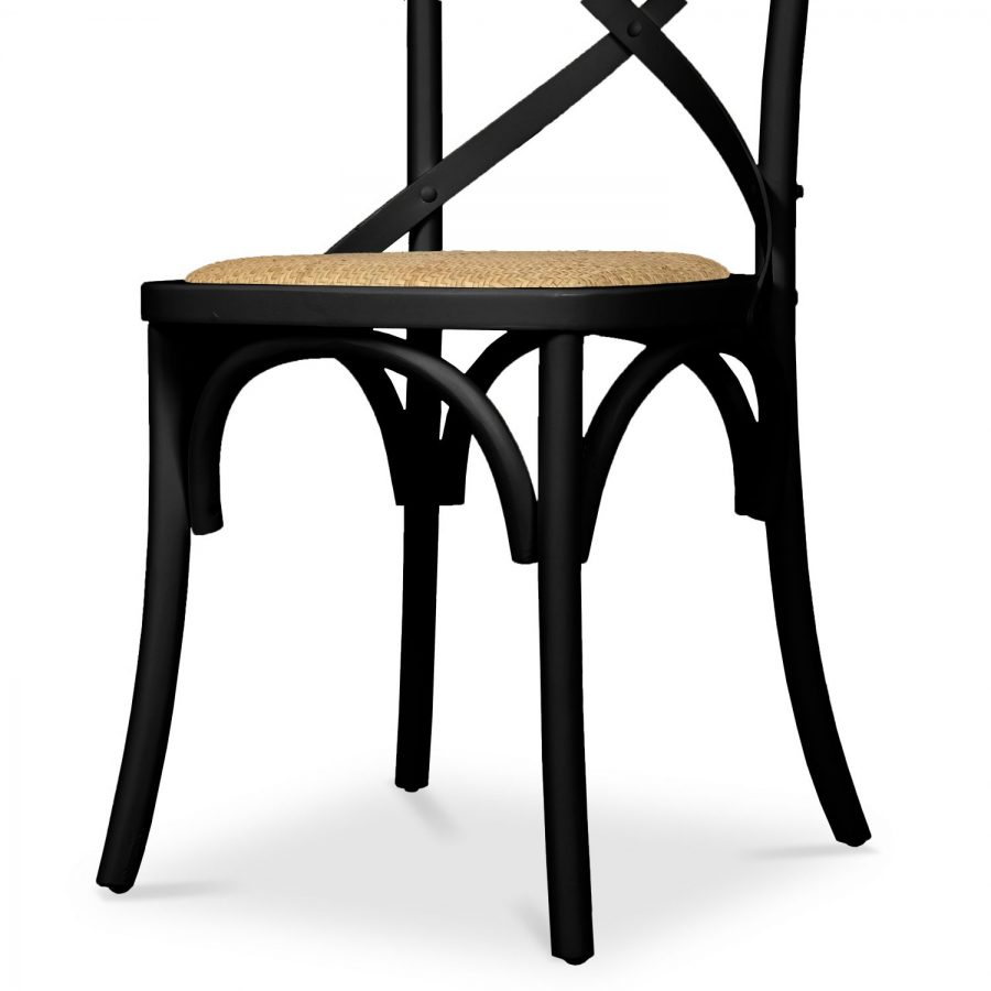 Cross Back Café Dining Chair Rustic Ebony