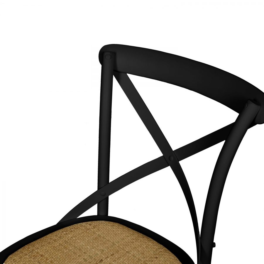 Cross Back Café Dining Chair Rustic Ebony