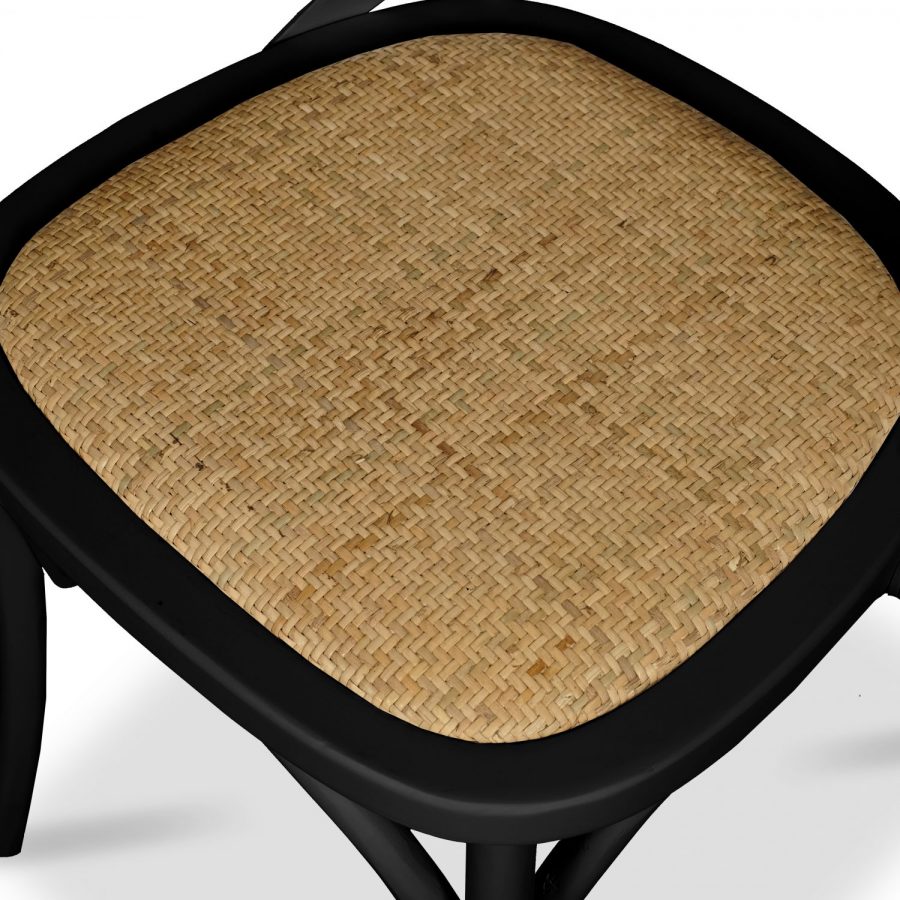 Cross Back Café Dining Chair Rustic Ebony