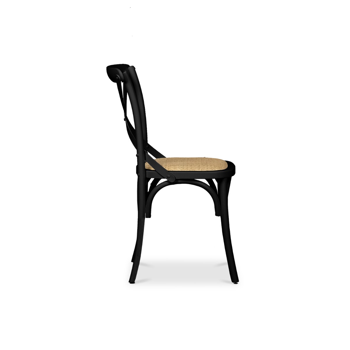 Cross Back Café Dining Chair Rustic Ebony