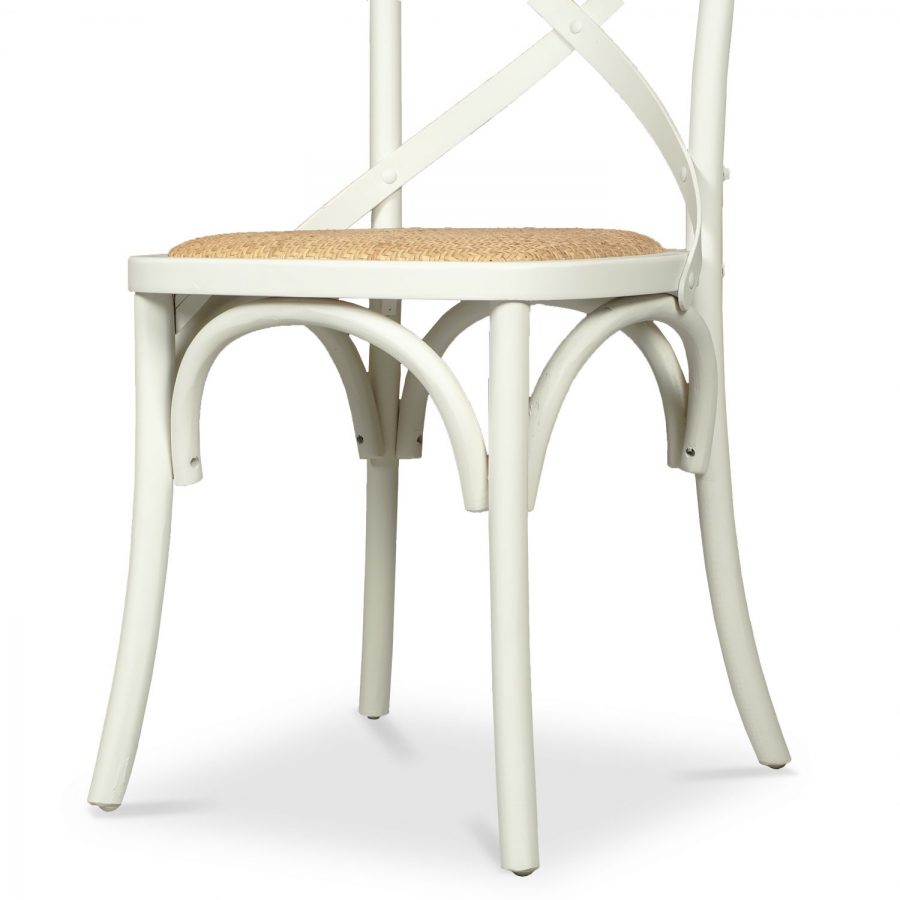 Cross Back Café Dining Chair Rustic Ivory
