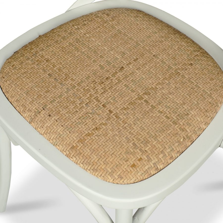 Cross Back Café Dining Chair Rustic Ivory