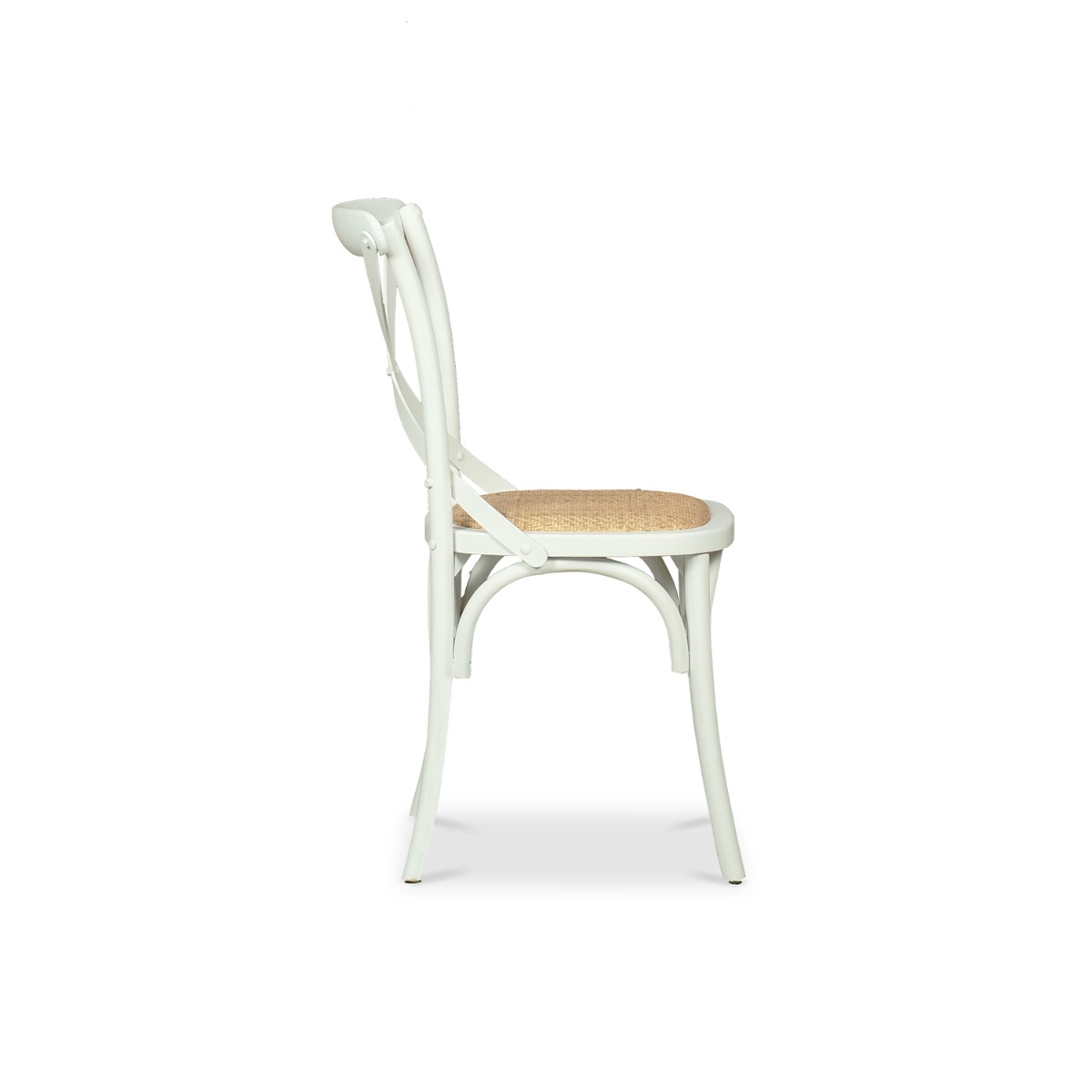 Cross Back Café Dining Chair Rustic Ivory