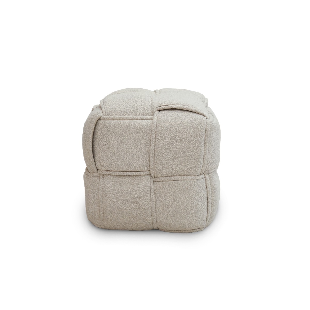Cuboid Chiffon Beige Stool