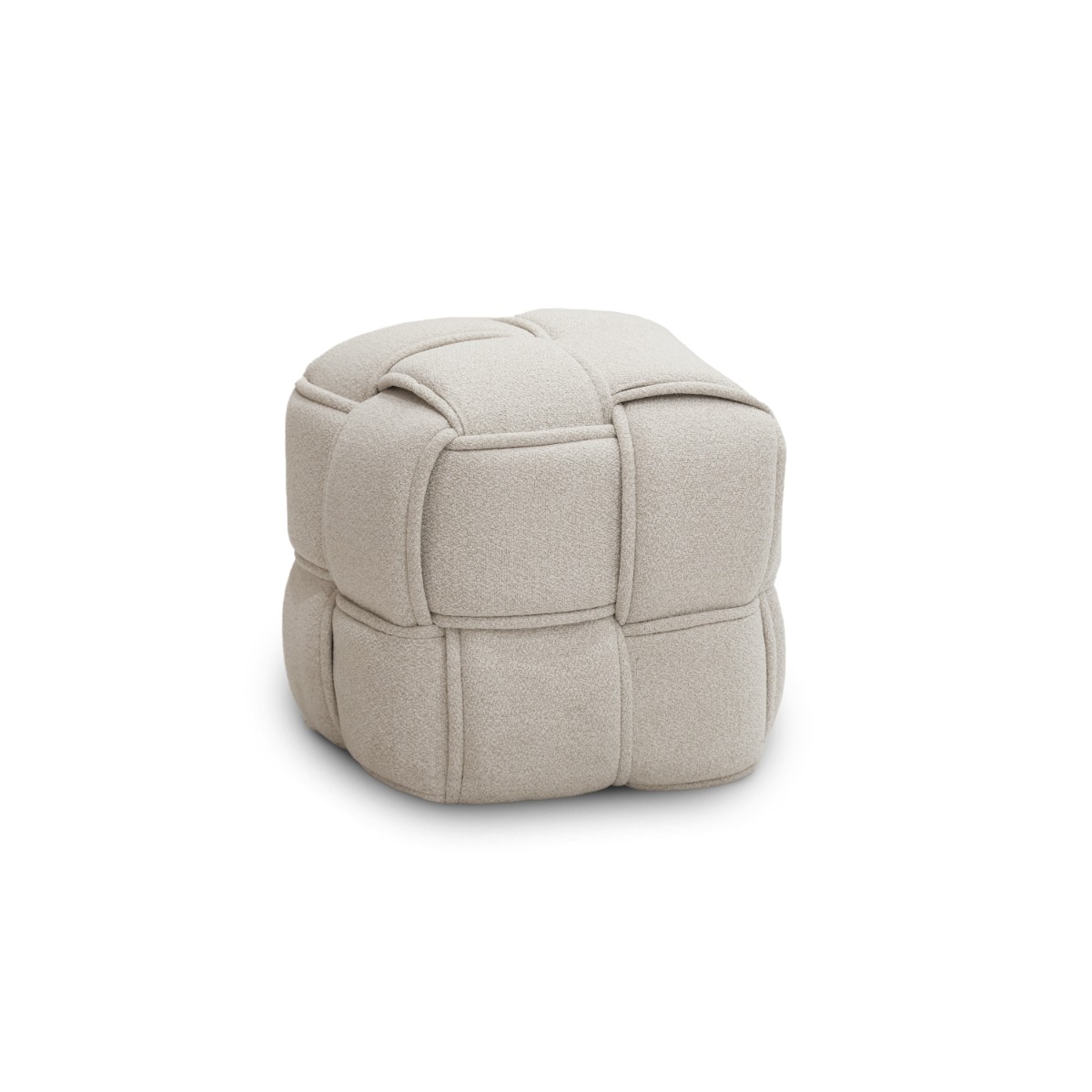 Cuboid Chiffon Beige Stool