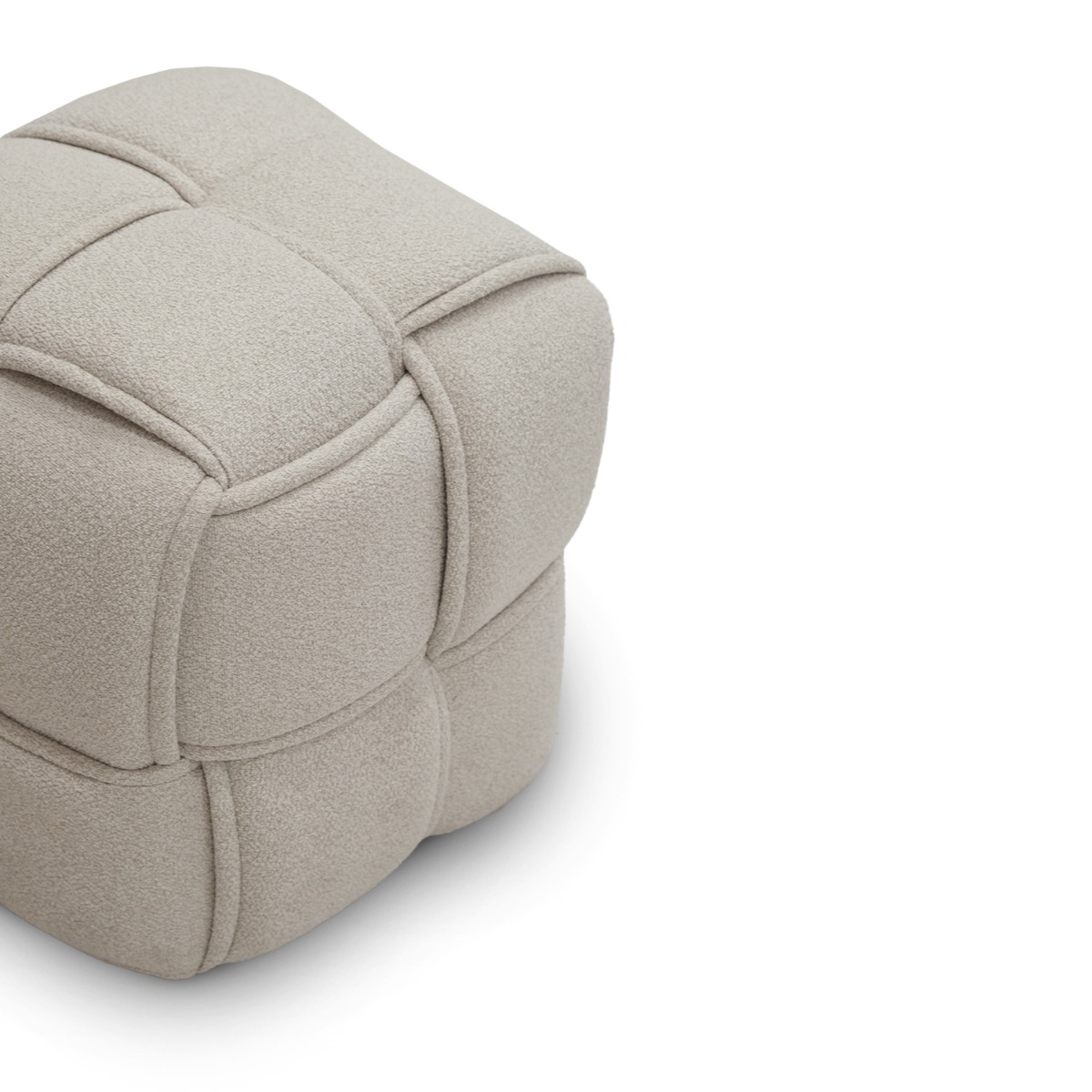 Cuboid Chiffon Beige Stool