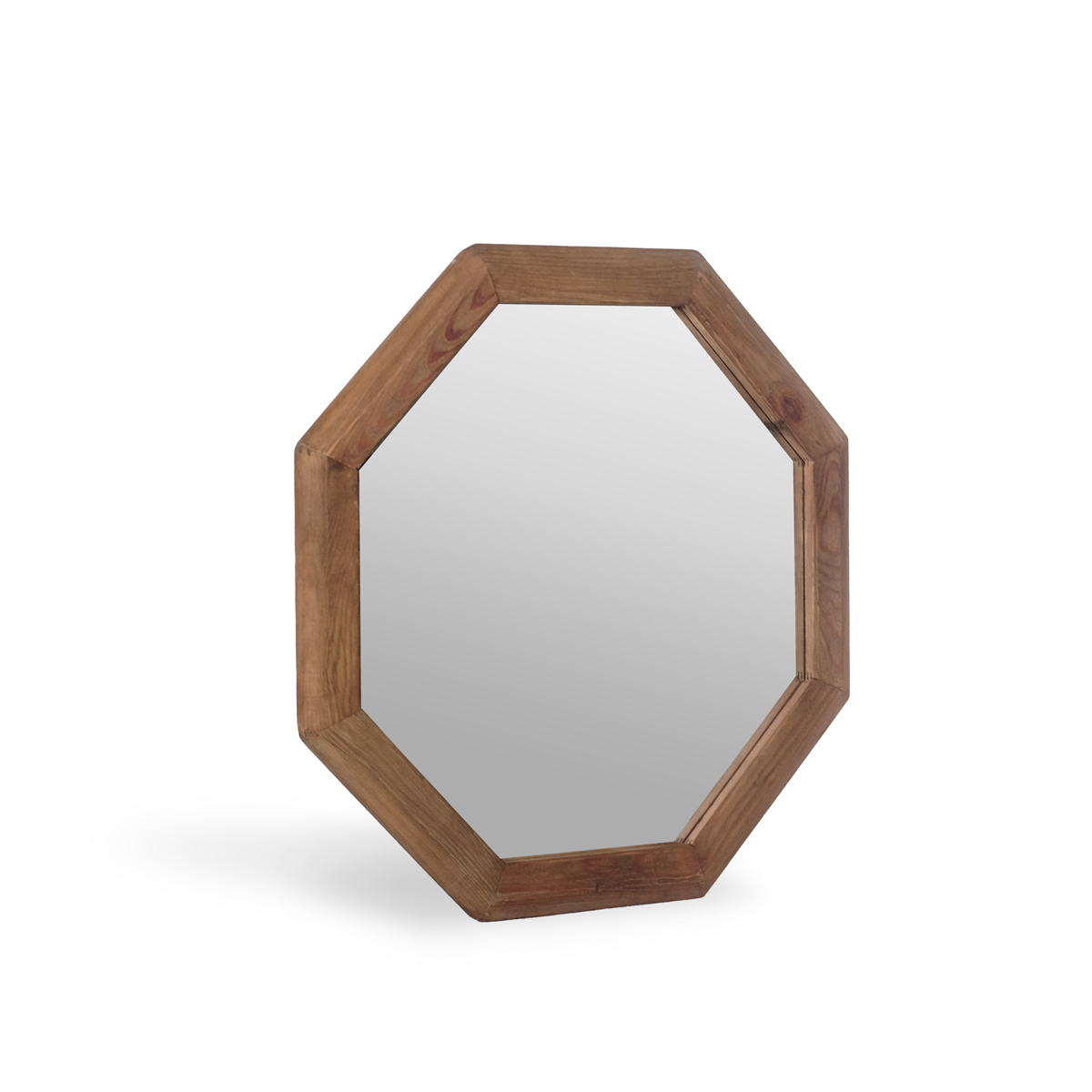 Reclaimed Wood Octagon Mirror