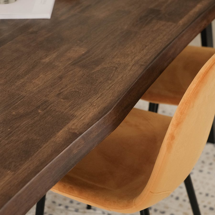 Fletcher Cedar Brown Faux Live Edge Dining Table 190cm
