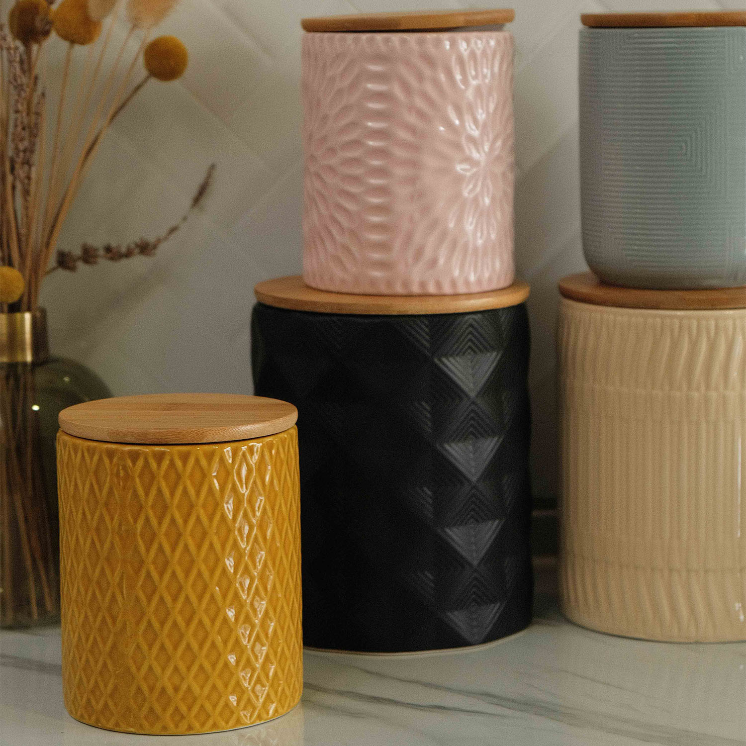 Lana Diamond Black Large Canister