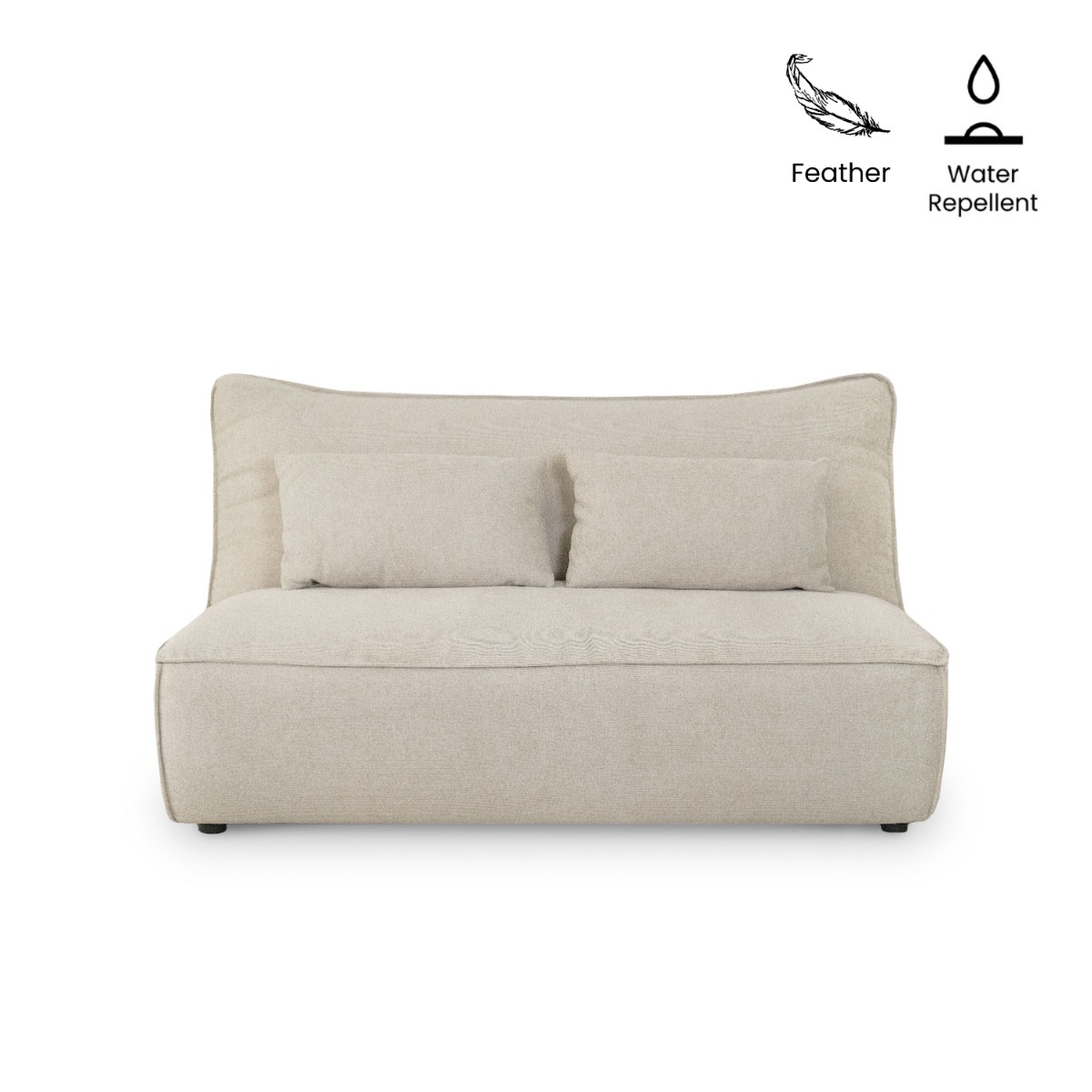 Daphne Stone Grey Modular Armless Sofa
