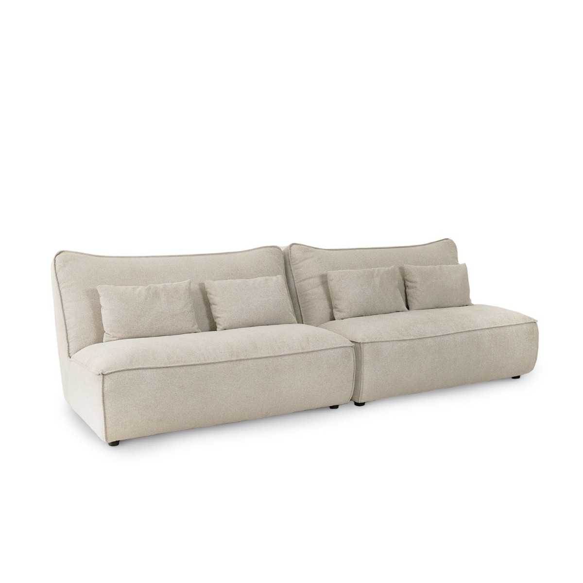 Daphne Stone Grey Wide Armless Sofa