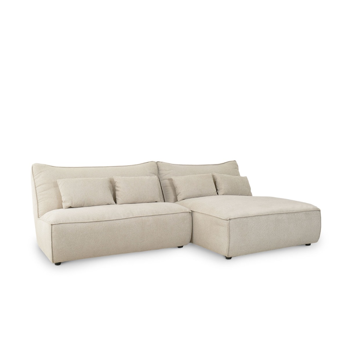 Daphne Stone Grey Armless Sectional Sofa
