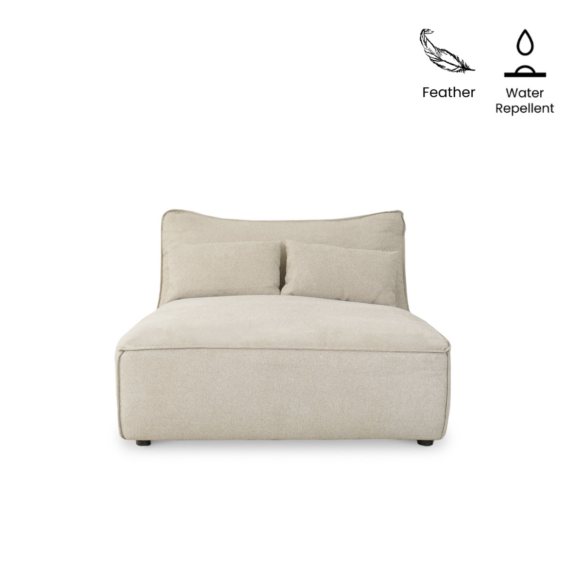 Daphne Stone Grey Modular Armless Chaise