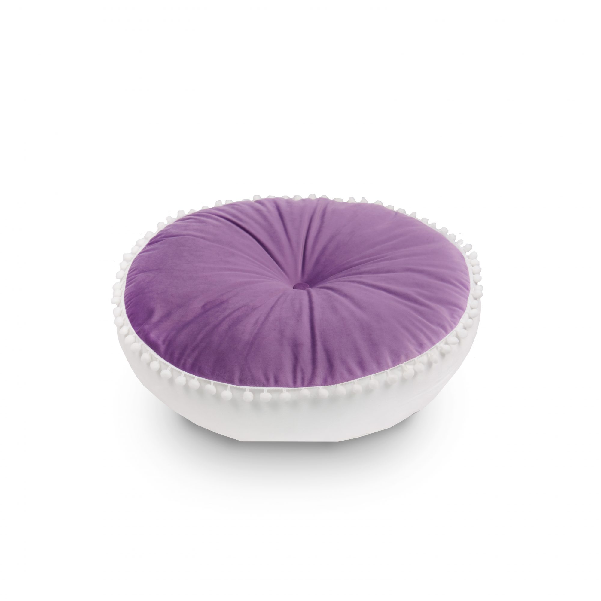 Valerie Pom-Poms Purple Floor Cushion