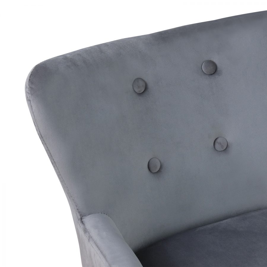 Dolly Kids Mouse Grey Velvet Chair