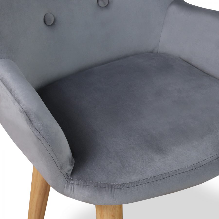 Dolly Kids Mouse Grey Velvet Chair