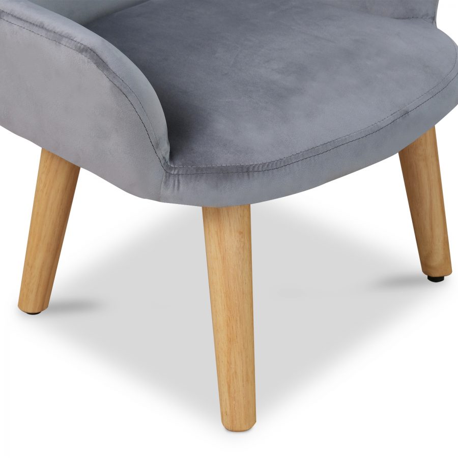 Dolly Kids Mouse Grey Velvet Chair