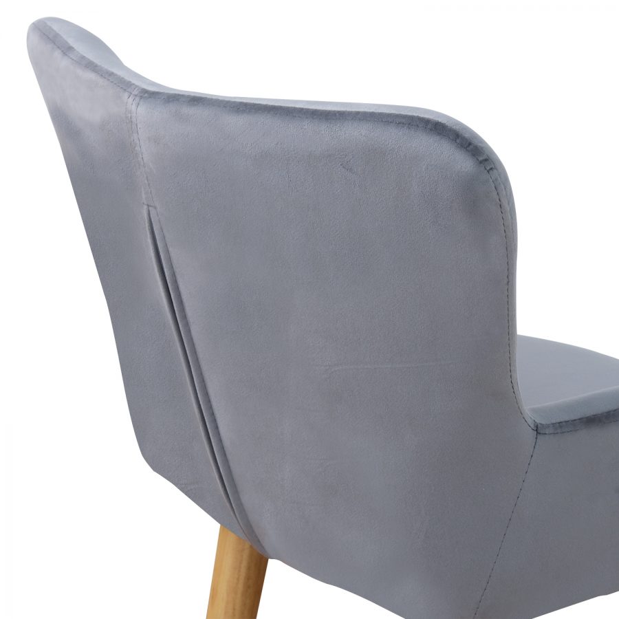 Dolly Kids Mouse Grey Velvet Chair