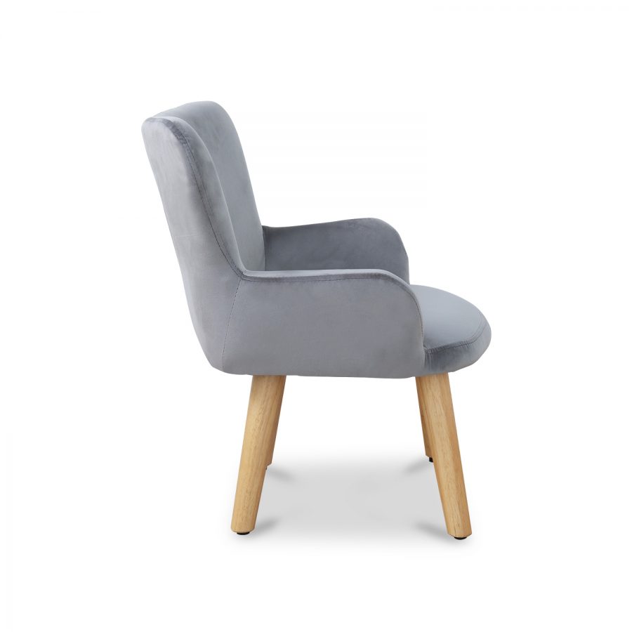 Dolly Kids Mouse Grey Velvet Chair