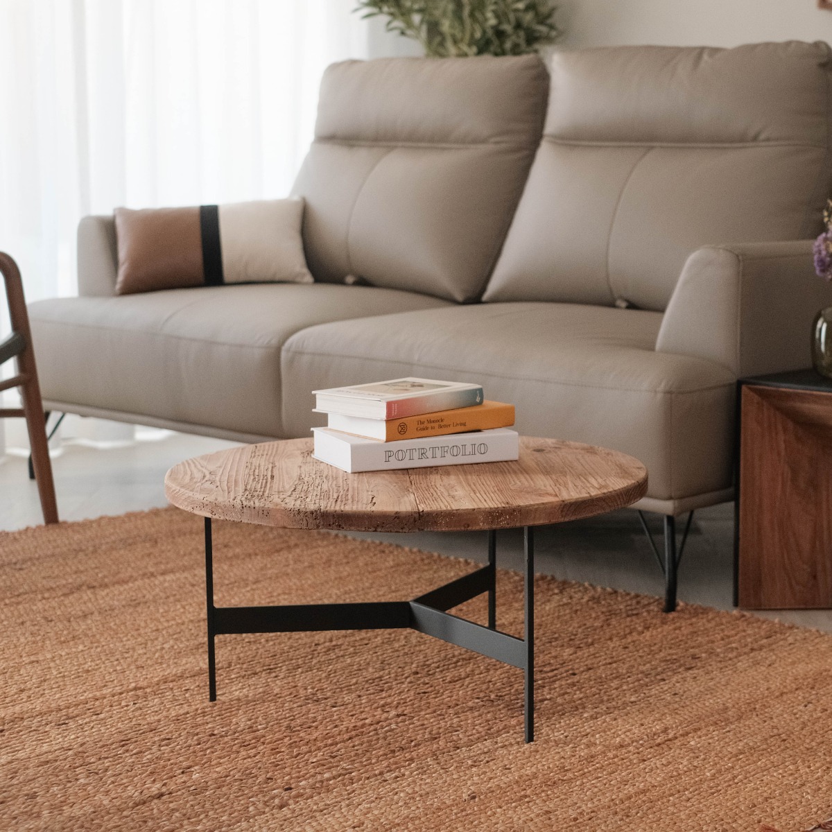 Reclaimed Wood Coffee Table Dia 70cm