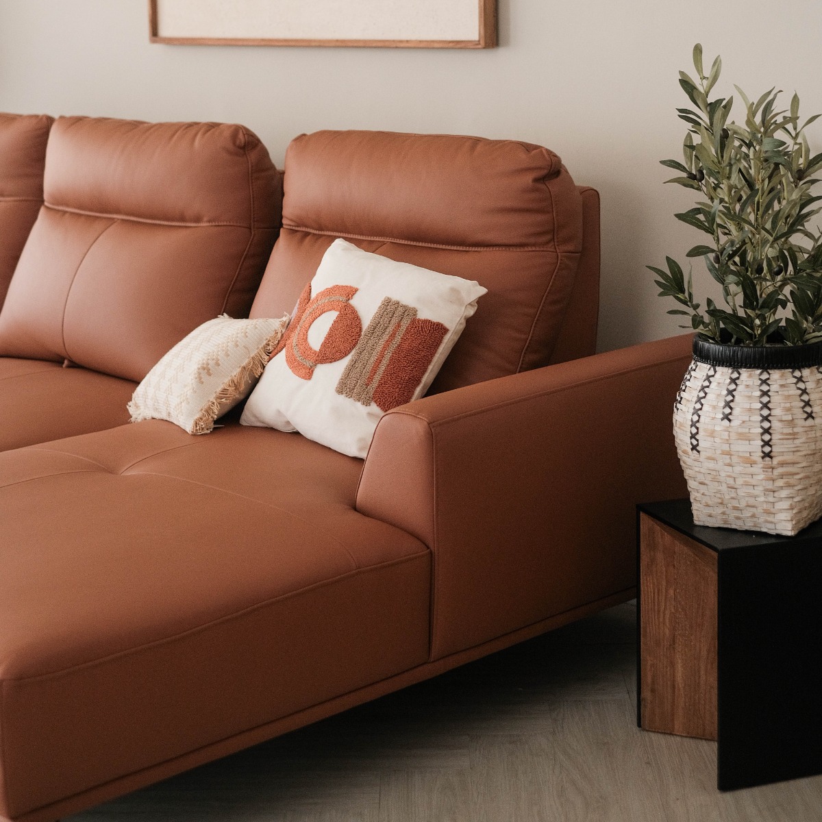 Maila Leather Left Sectional Sofa With Adjustable Back