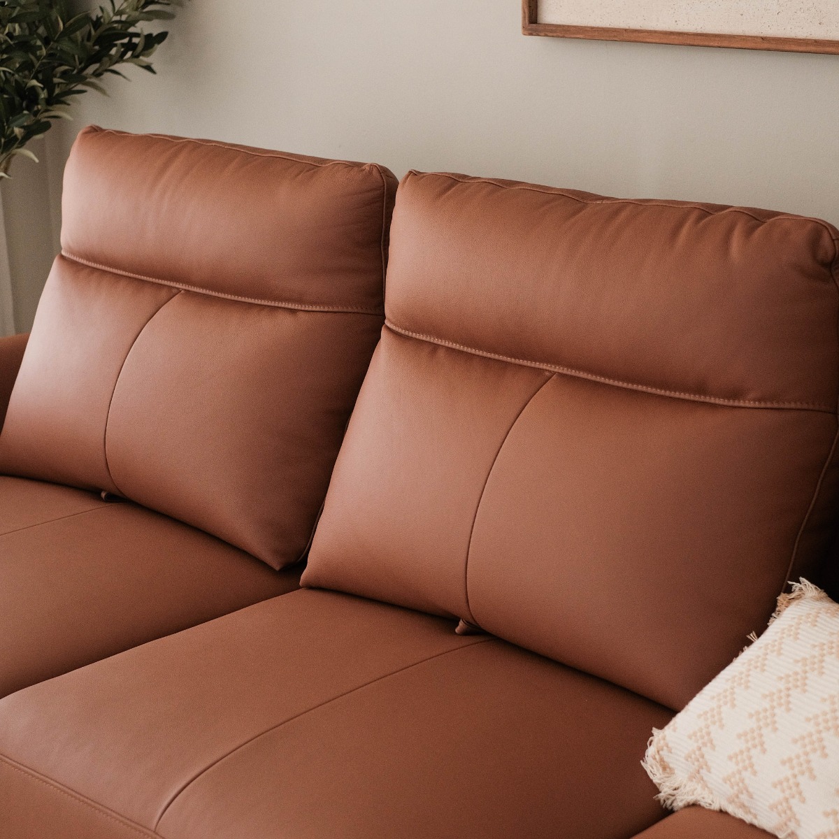 Maila Leather Left Sectional Sofa With Adjustable Back
