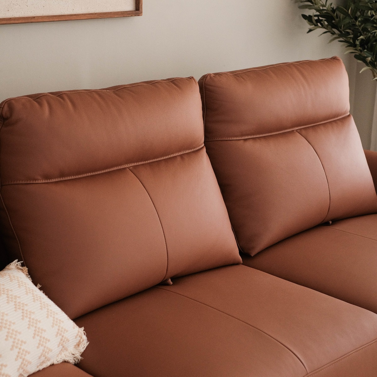 Maila Leather Right Sectional Sofa With Adjustable Back